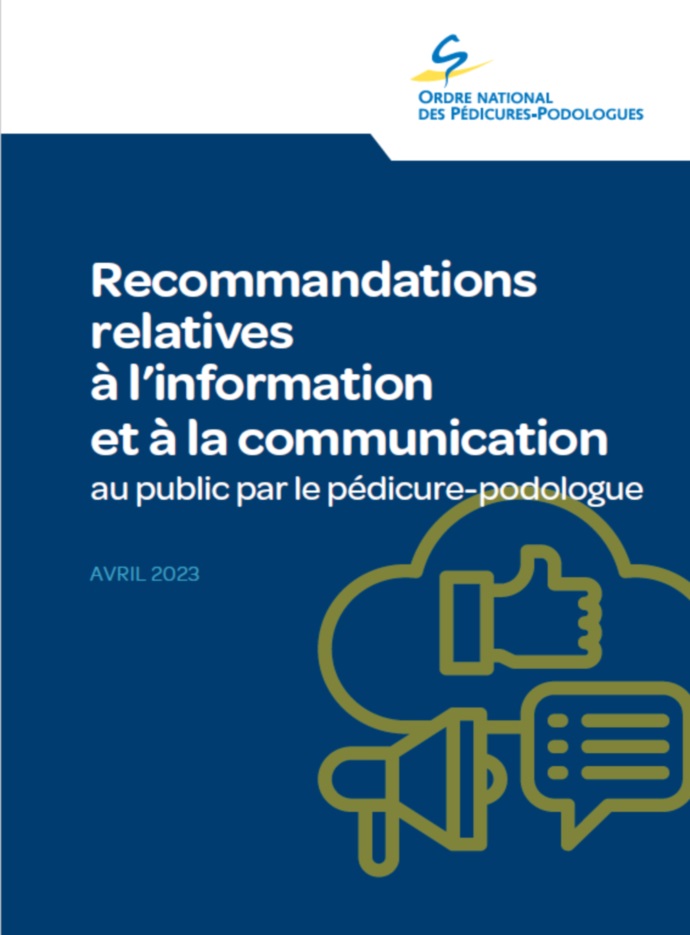 Recommandations relatives à l'information et à la communication des pédicures-podologues au public