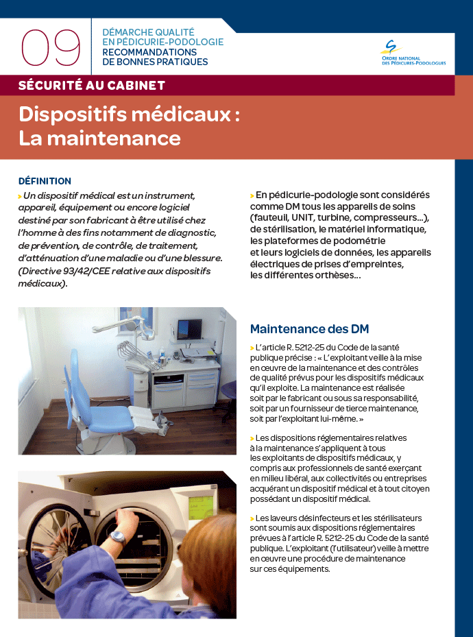 Dispositifs médicaux : la Maintenance