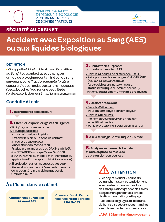 Accident avec Exposition au Sang (AES) ou aux liquides biologiques 